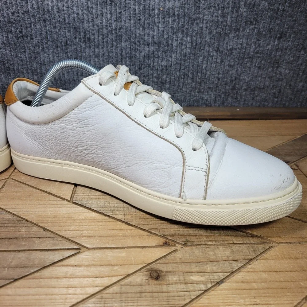 Allen Edmonds Mens 11 D Courtside White Leather Shoes Sneakers Lace Up‎ 3580 - Picture 8 of 16